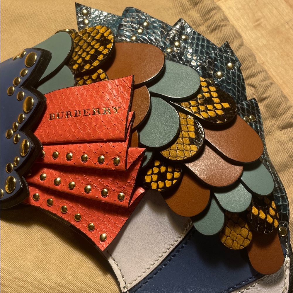 NO TOUCHY SOLD Burberry Beasts Exotic Snakeskin Studs Rivets Fish - Picture 4 of 15